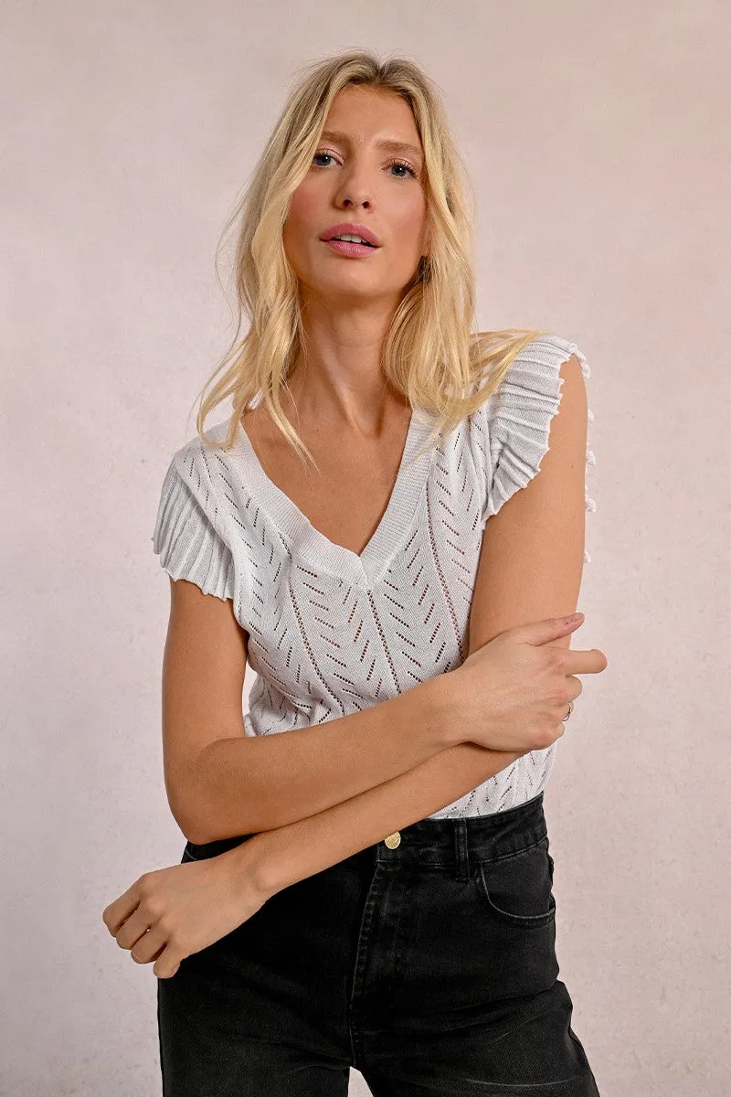 OPENWORK KNIT T-SHIRT