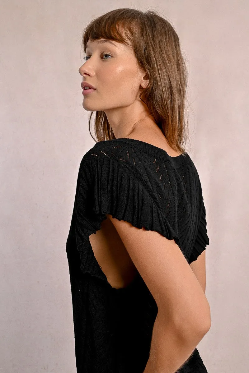OPENWORK KNIT T-SHIRT
