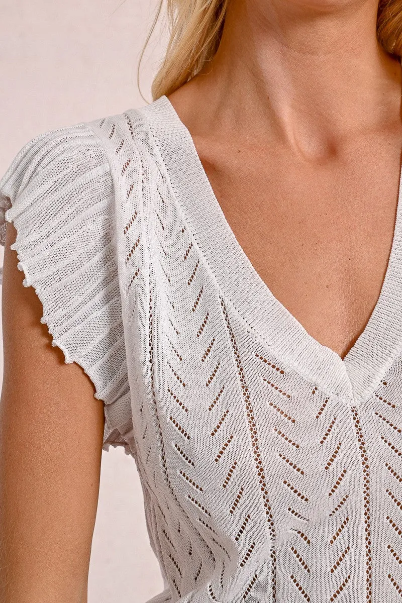 OPENWORK KNIT T-SHIRT