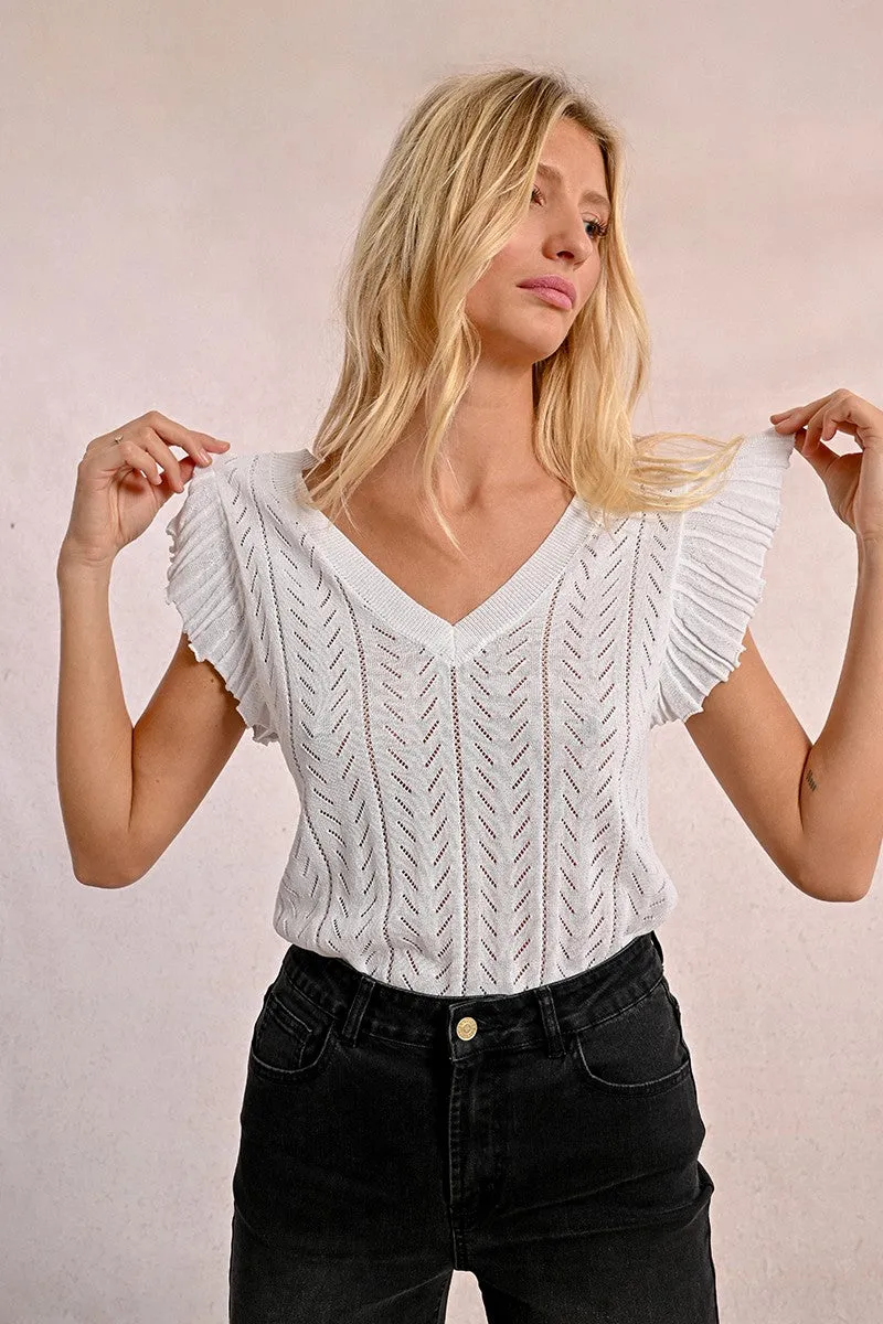 OPENWORK KNIT T-SHIRT