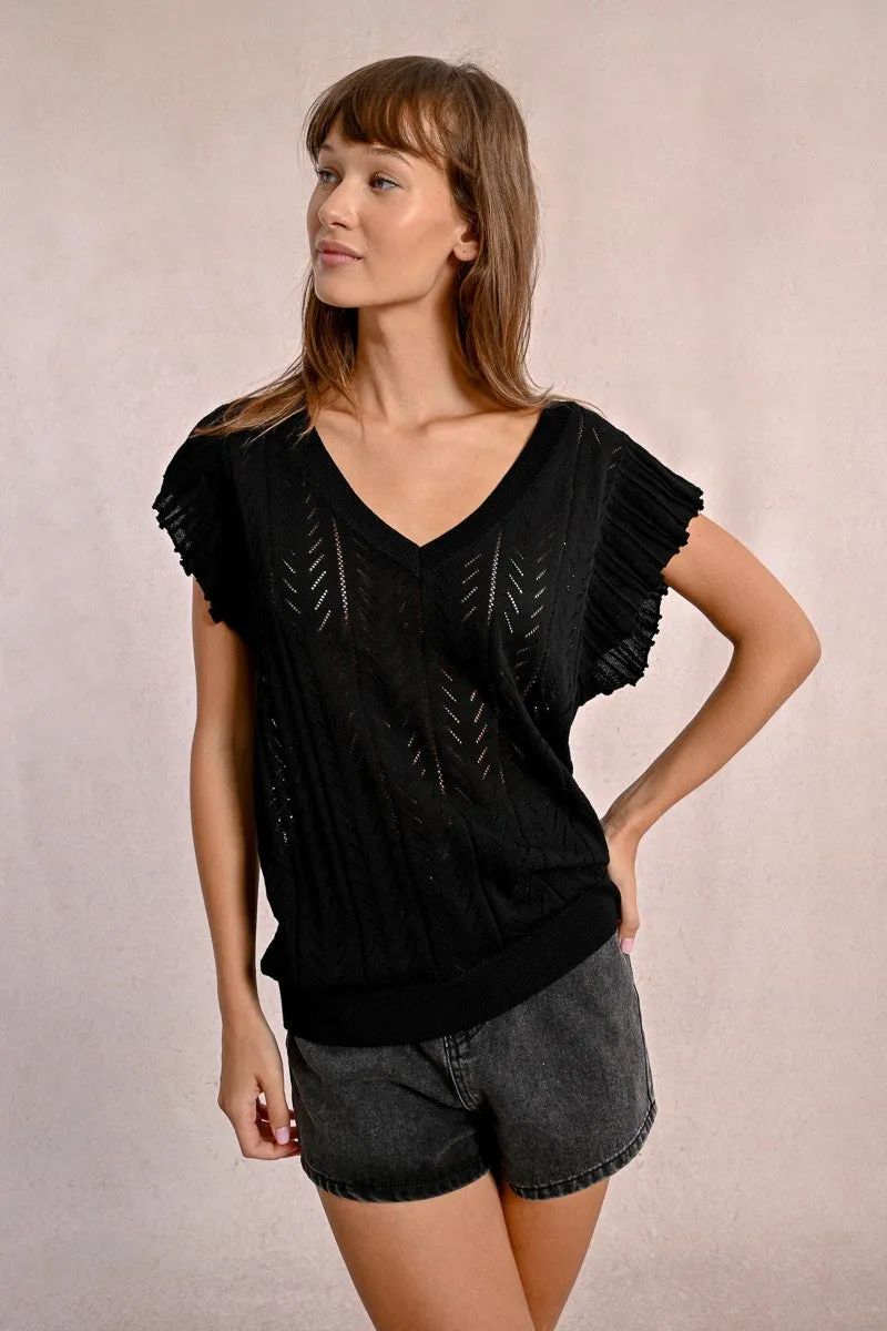 OPENWORK KNIT T-SHIRT