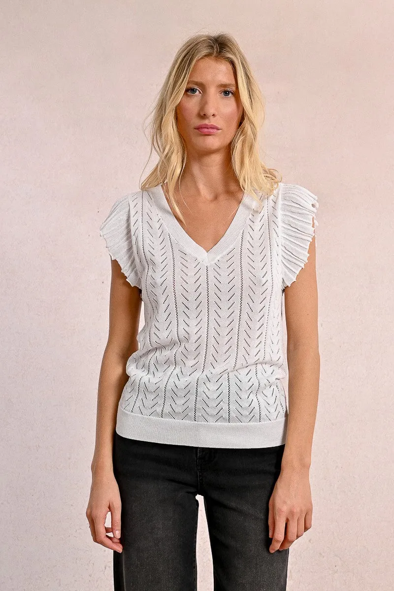 OPENWORK KNIT T-SHIRT