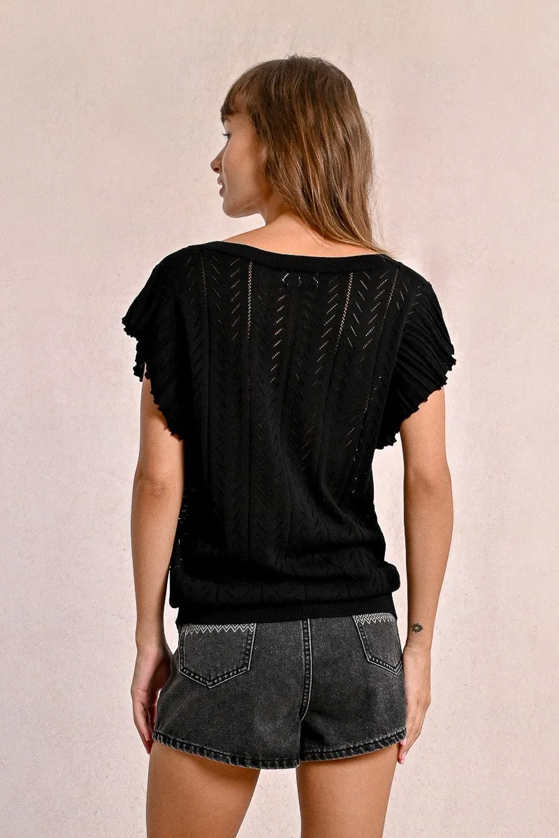 OPENWORK KNIT T-SHIRT