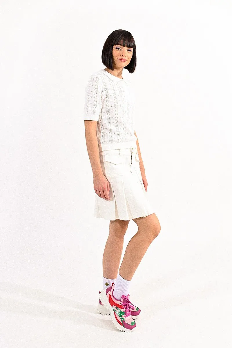 OPENWORK POLO SWEATER