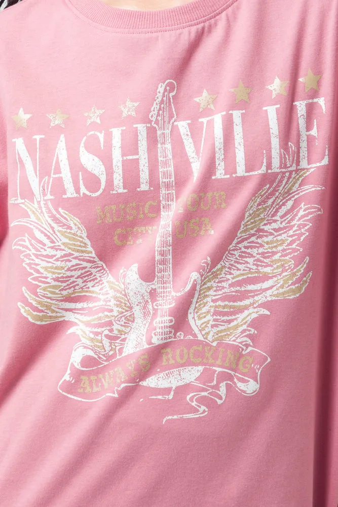 Oversized Graphic T-Shirt Pink