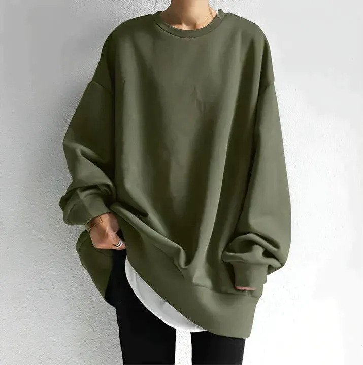 Oversized jumper - wide women's long-sleeved jumper with loose fit