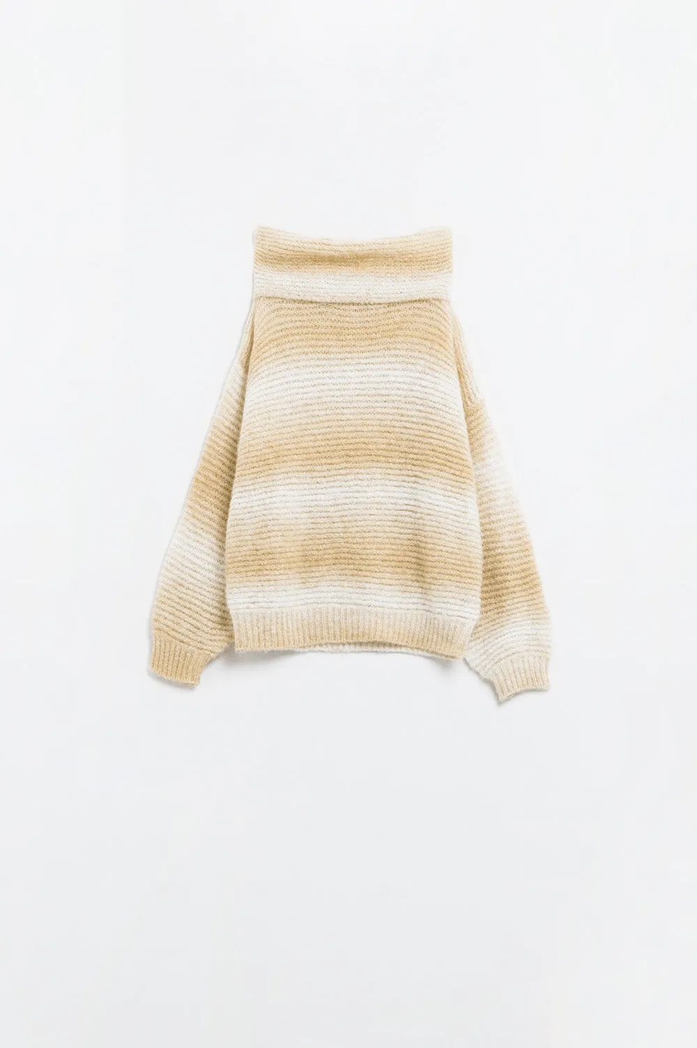 Oversized Turtleneck Comfy Sweater in Warm Neutral Tones