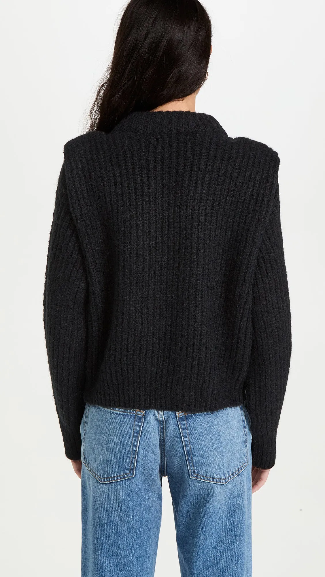 PADDED SHOULDER SWEATER