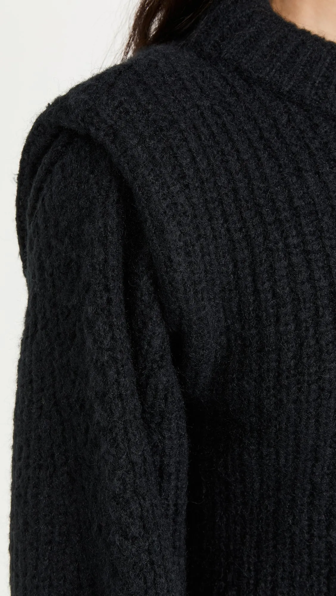 PADDED SHOULDER SWEATER
