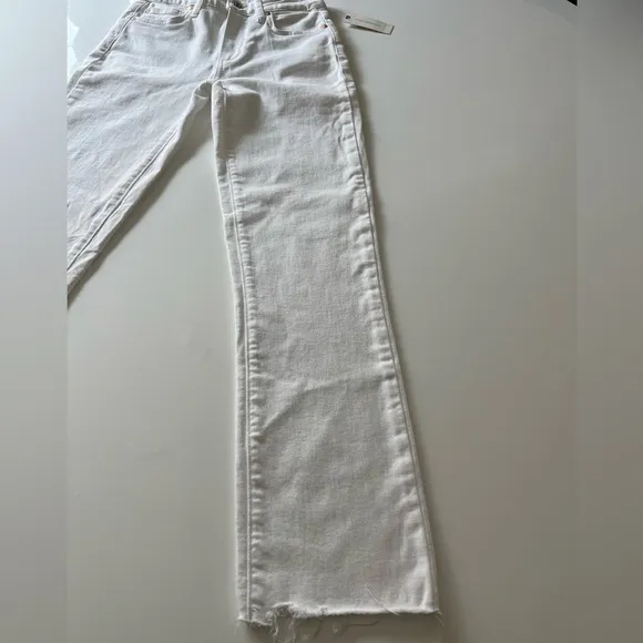 PAIGE Cindy High-Rise Straight-Leg Jeans in White Noise Size 24 NWT