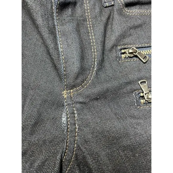 Paige Edgemont Zipper Pocket Ankle Denim Zipper Pocket Black Jeans Size 28