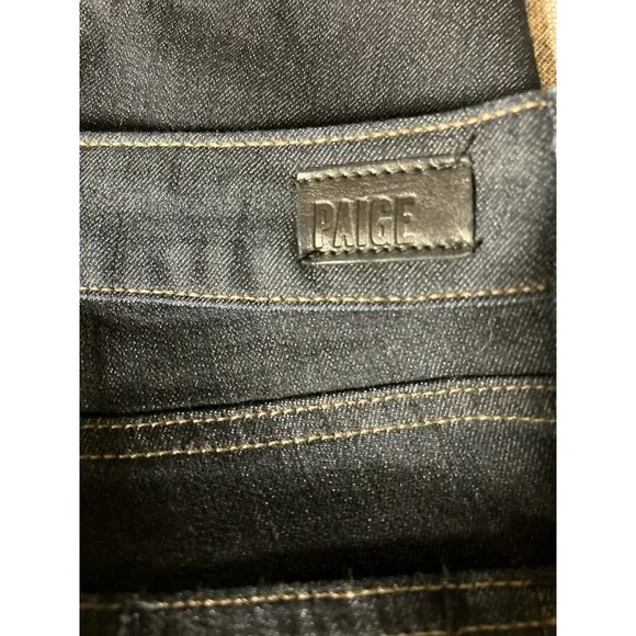 Paige Edgemont Zipper Pocket Ankle Denim Zipper Pocket Black Jeans Size 28