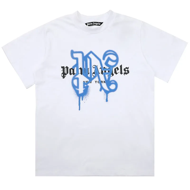 Palm Angels logo-print cotton T-shirts