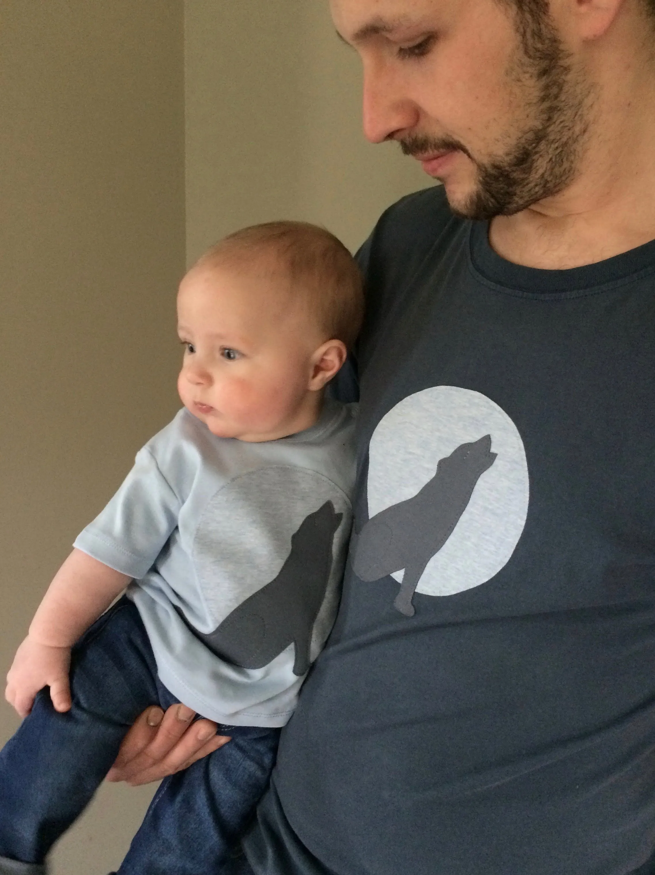Parent, Baby and Child Wolf T-Shirt Set