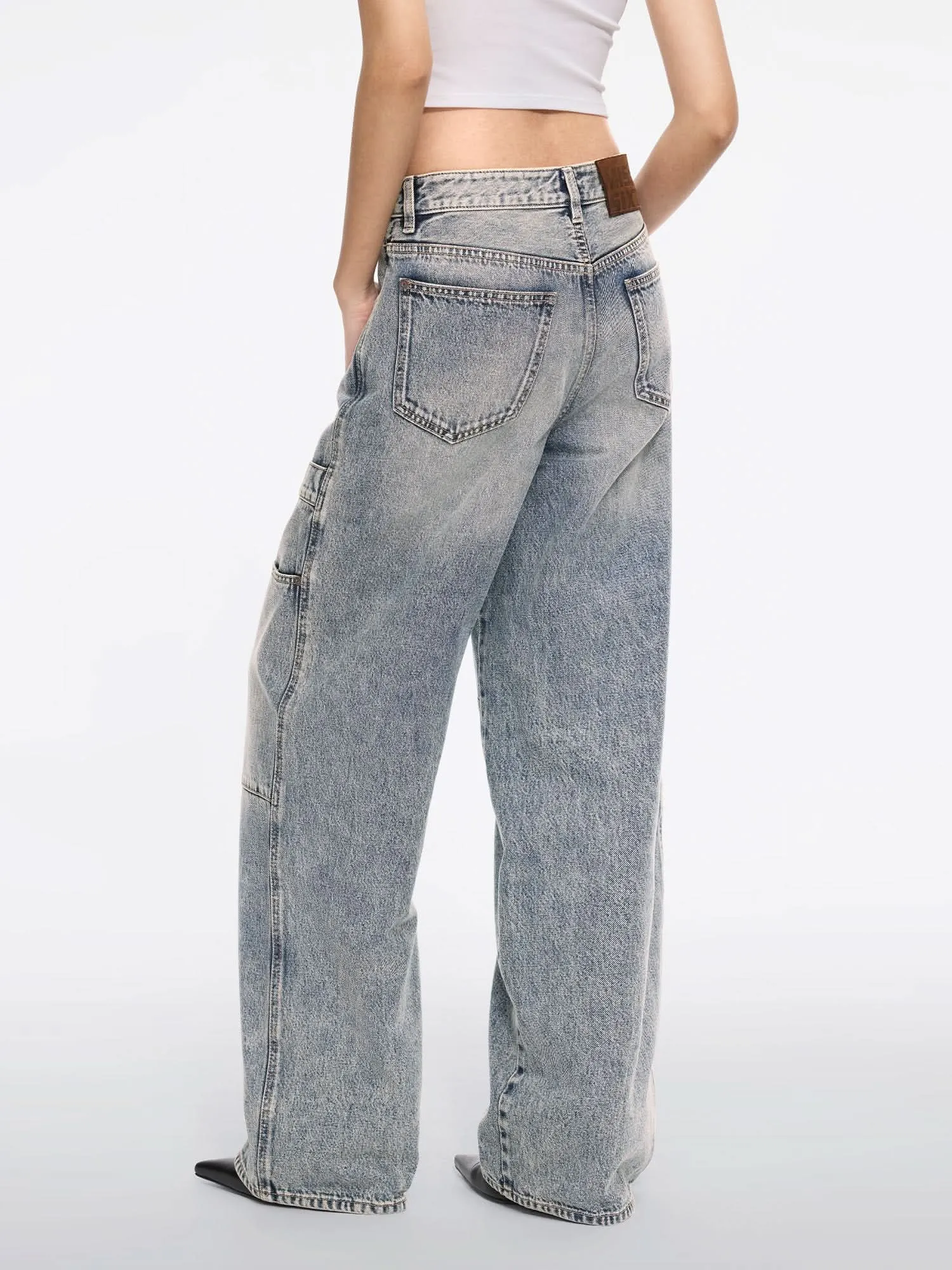 Patchwork Straight-Leg Jeans