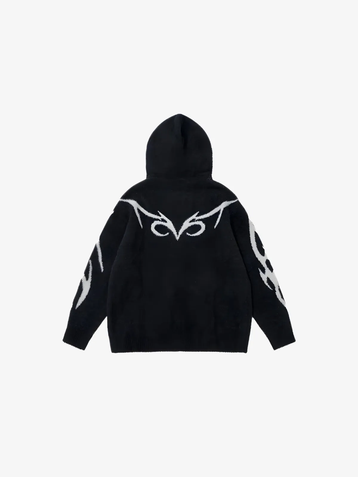 PATTERNED ZIP UP CARDIGAN HOODIE