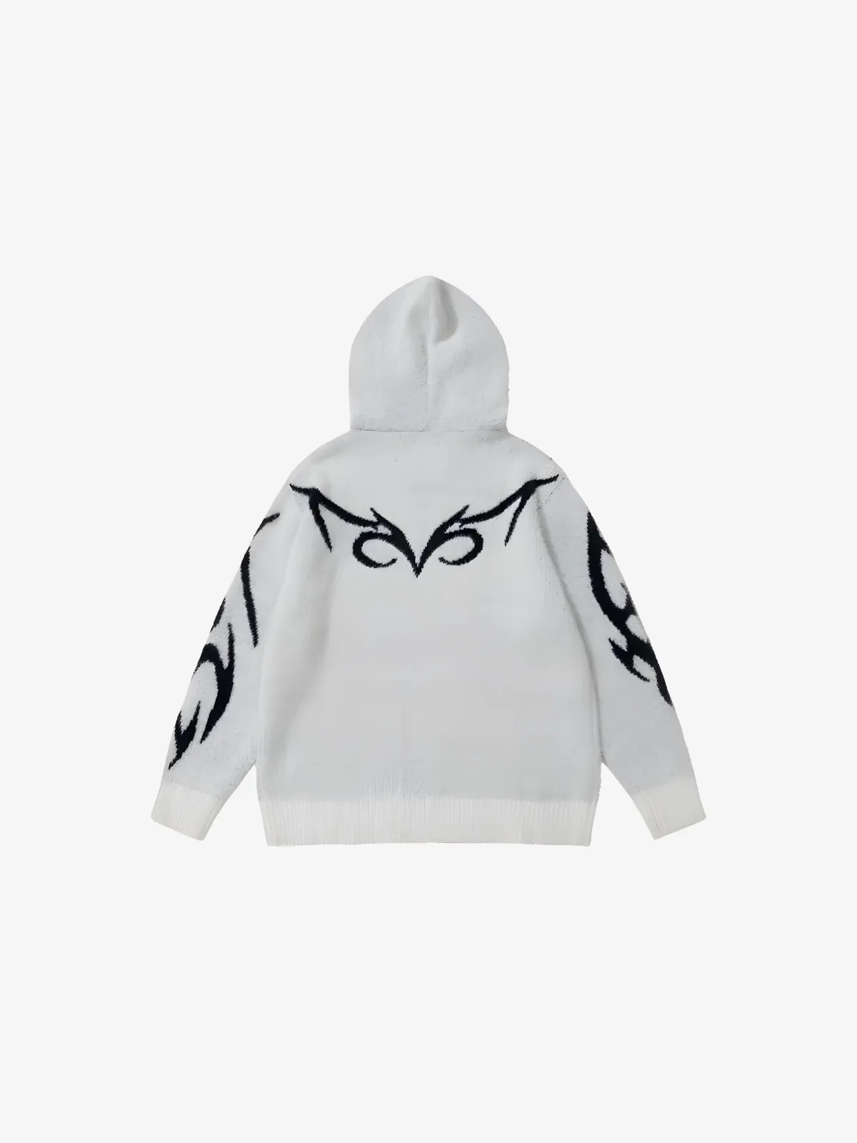 PATTERNED ZIP UP CARDIGAN HOODIE