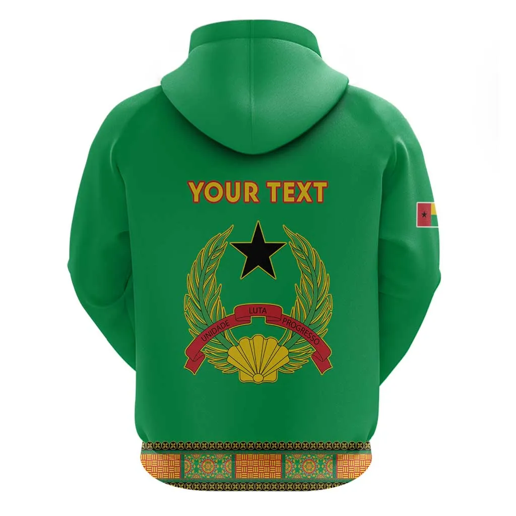 Personalised Afro Guinea Bissau Zip Hoodie Dashiki With Coat Of Arms LT15