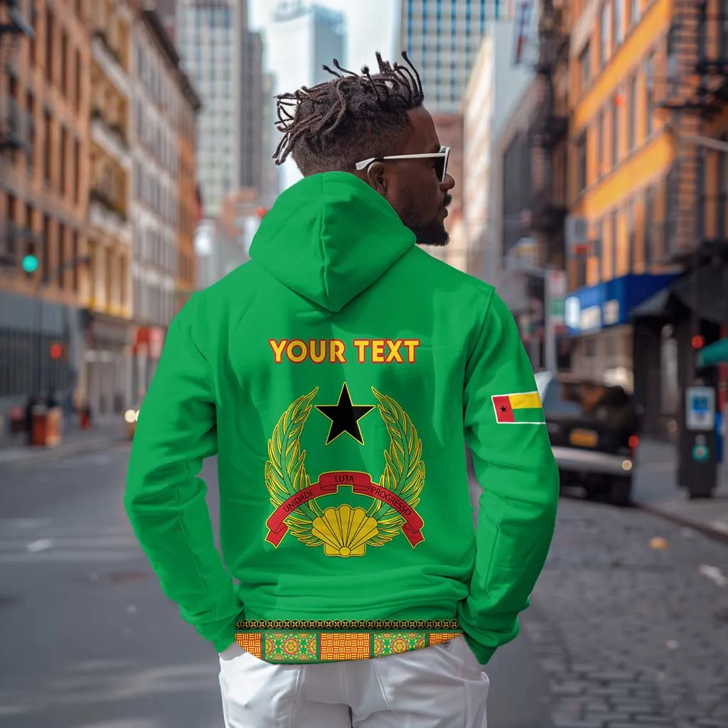 Personalised Afro Guinea Bissau Zip Hoodie Dashiki With Coat Of Arms LT15