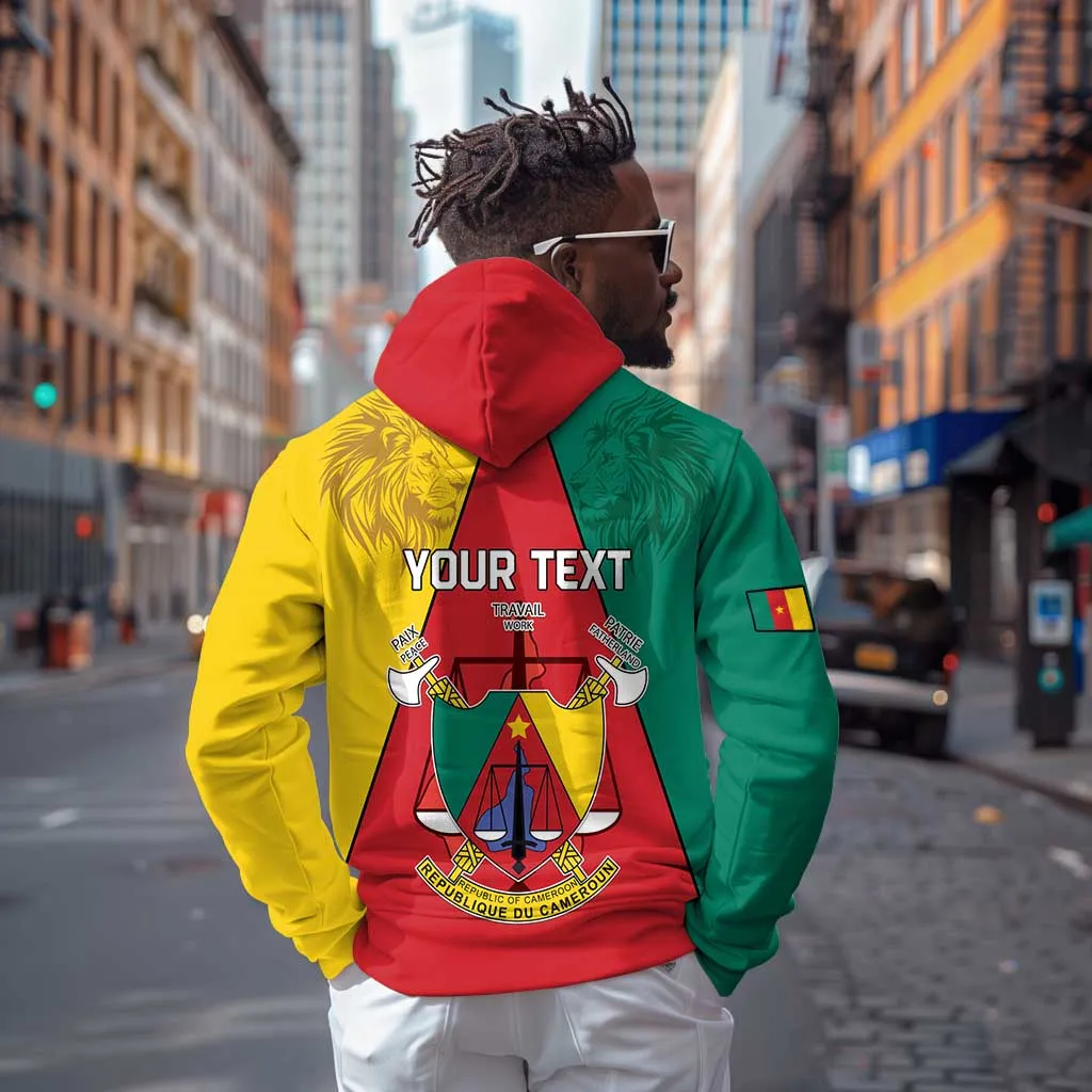 Personalised Cameroon National Day Zip Hoodie Lion Mix Coat Of Arms Style LT15