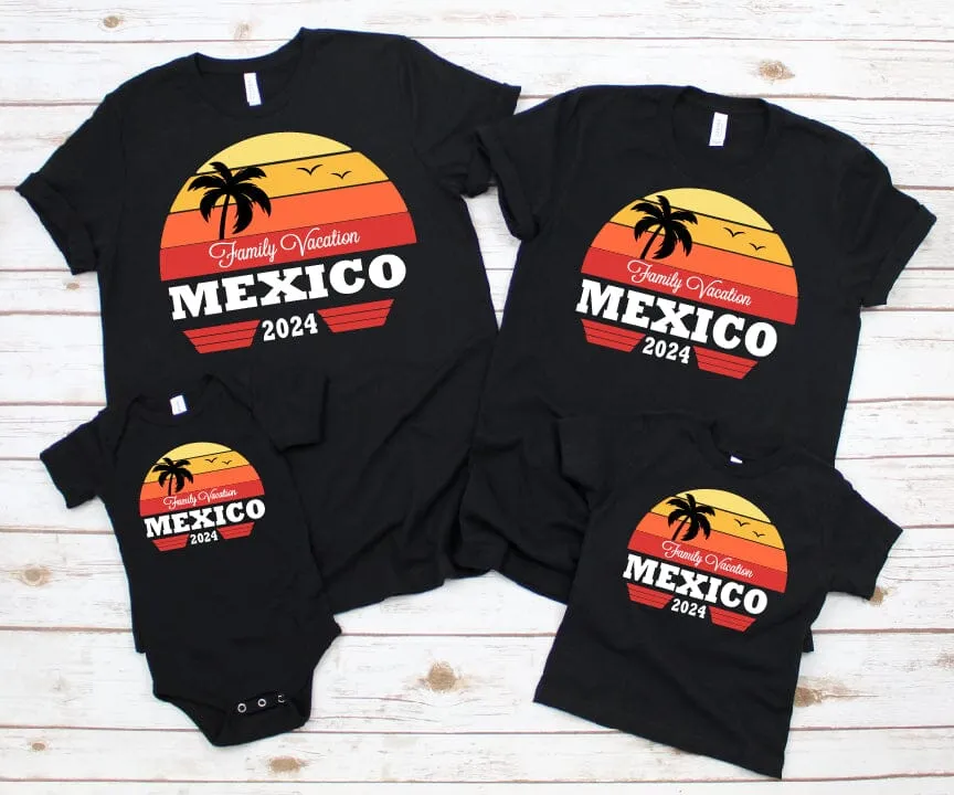 Personalised Family Matching Holiday Black T-shirts