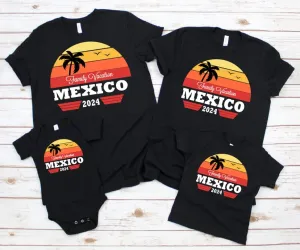 Personalised Family Matching Holiday Black T-shirts