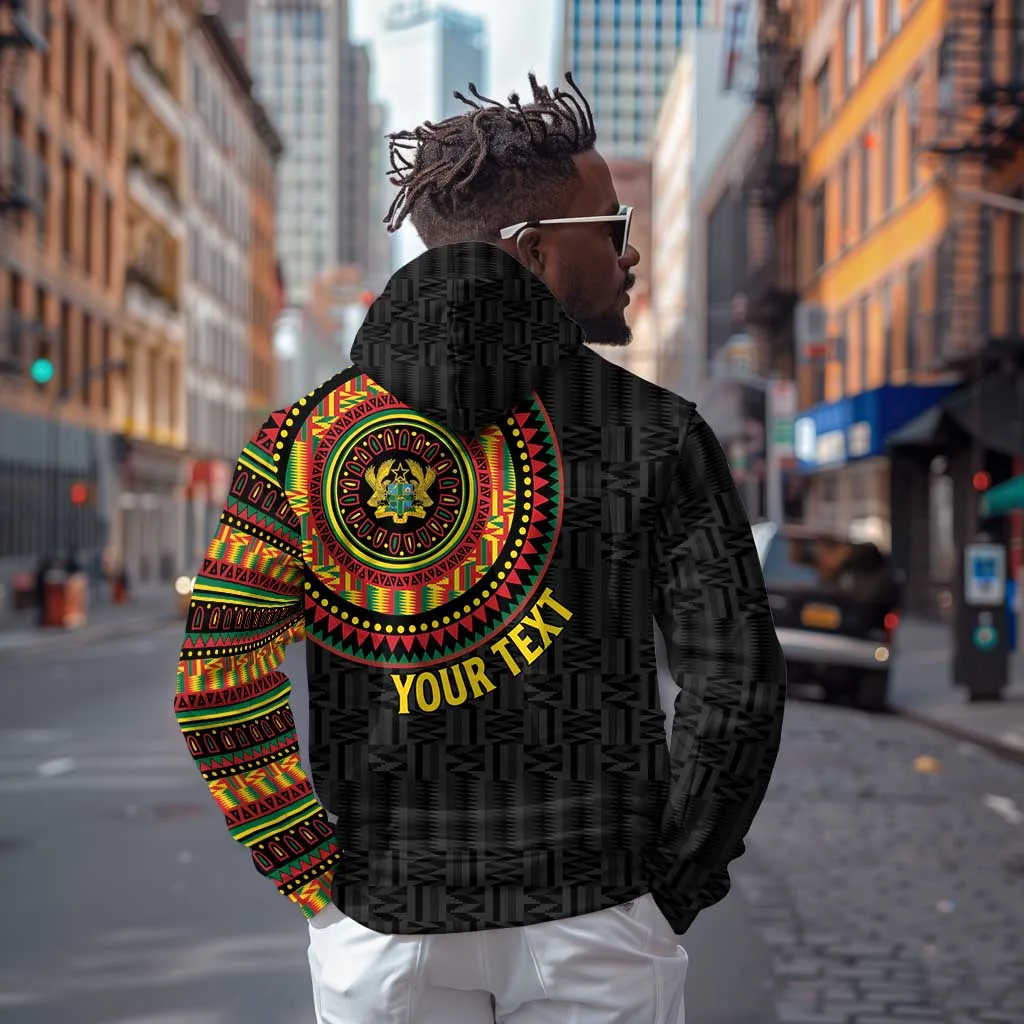 Personalised Ghana African Tribal Mix Kente Patterns Zip Hoodie Chest Arm Tattoo LT15