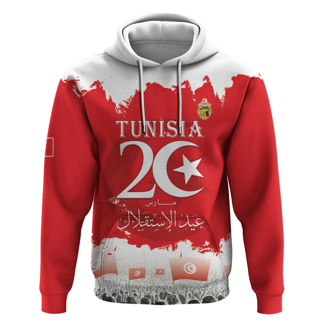 Personalized Afro Tunisia Zip Hoodie Happy 69th Anniversary Independence LT15