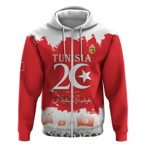 Personalized Afro Tunisia Zip Hoodie Happy 69th Anniversary Independence LT15