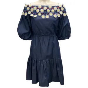 Peter Pilotto Dark Blue Embroidered Chambray Dress