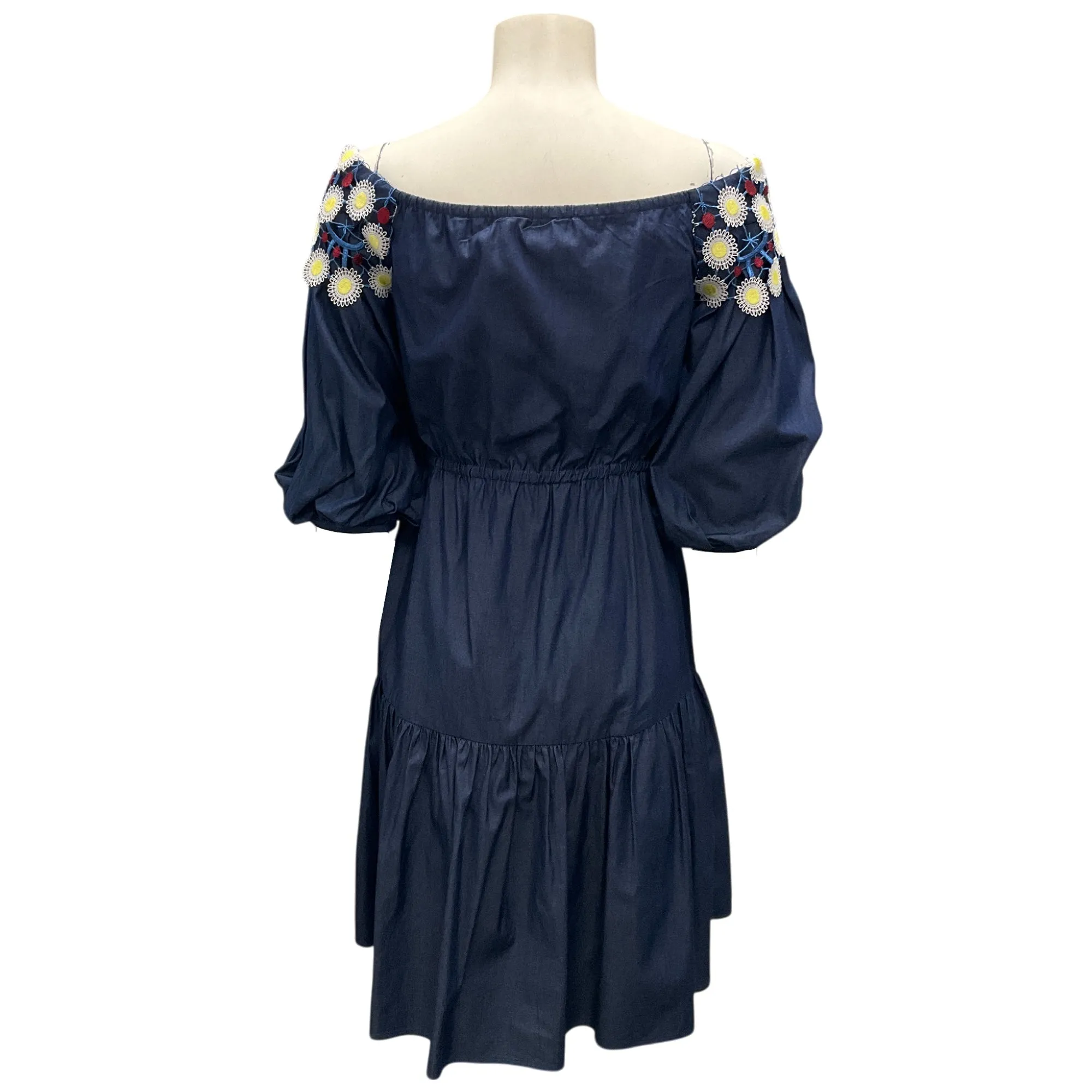 Peter Pilotto Dark Blue Embroidered Chambray Dress