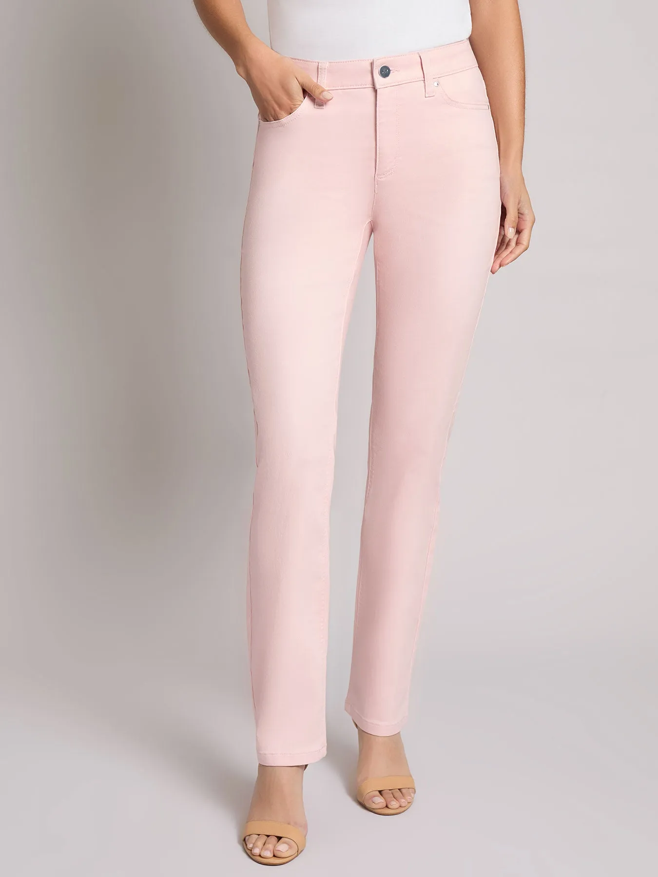 Petite Lexington Straight Leg Jeans, Petal Pink