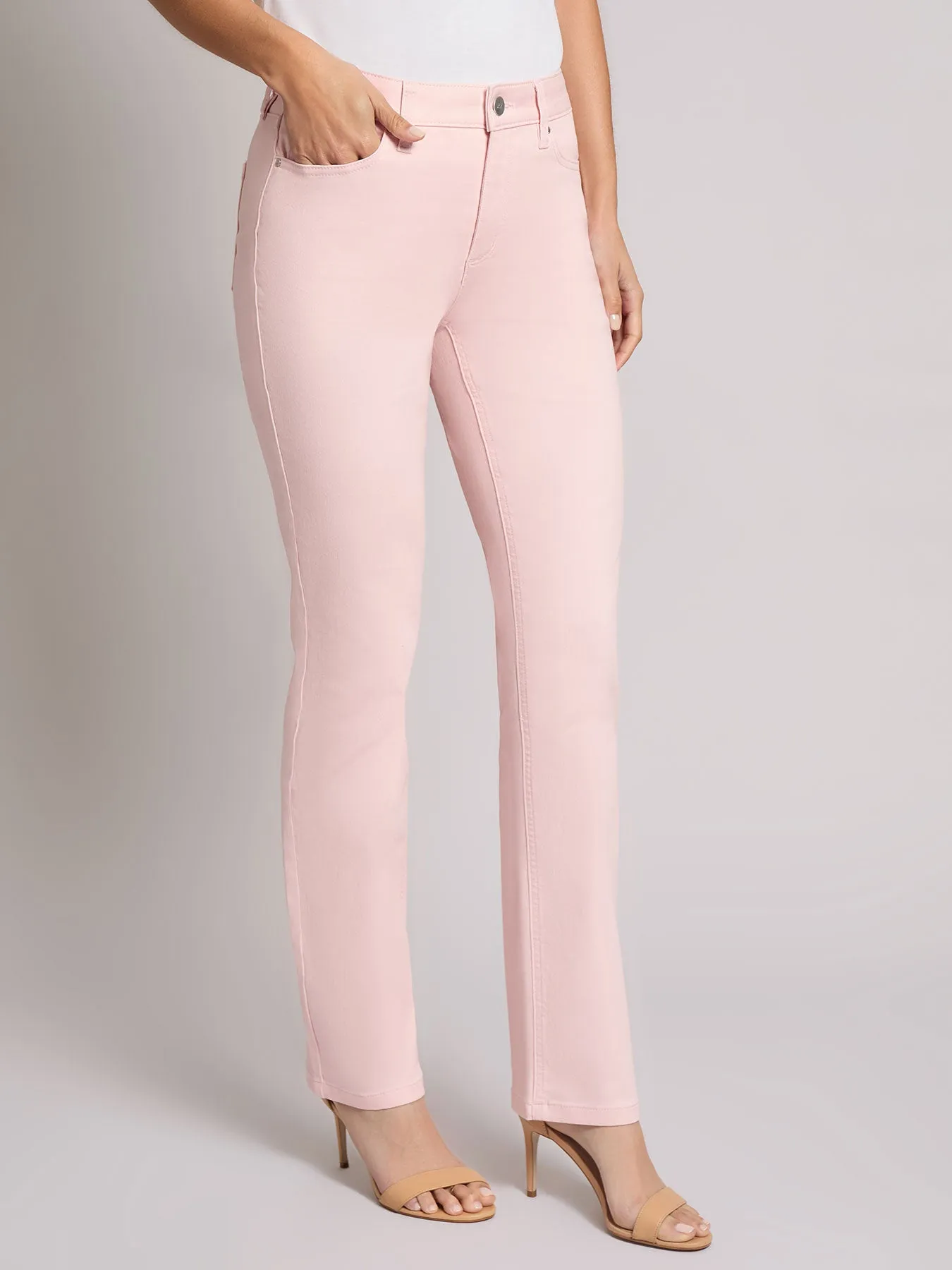 Petite Lexington Straight Leg Jeans, Petal Pink