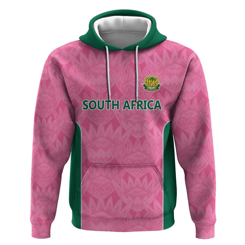 Pink South Africa Cricket Custom Zip Hoodie African King Proteas Be Way Pink LT9