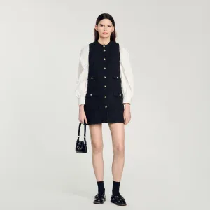 Pippa Short Tweed Dress Black
