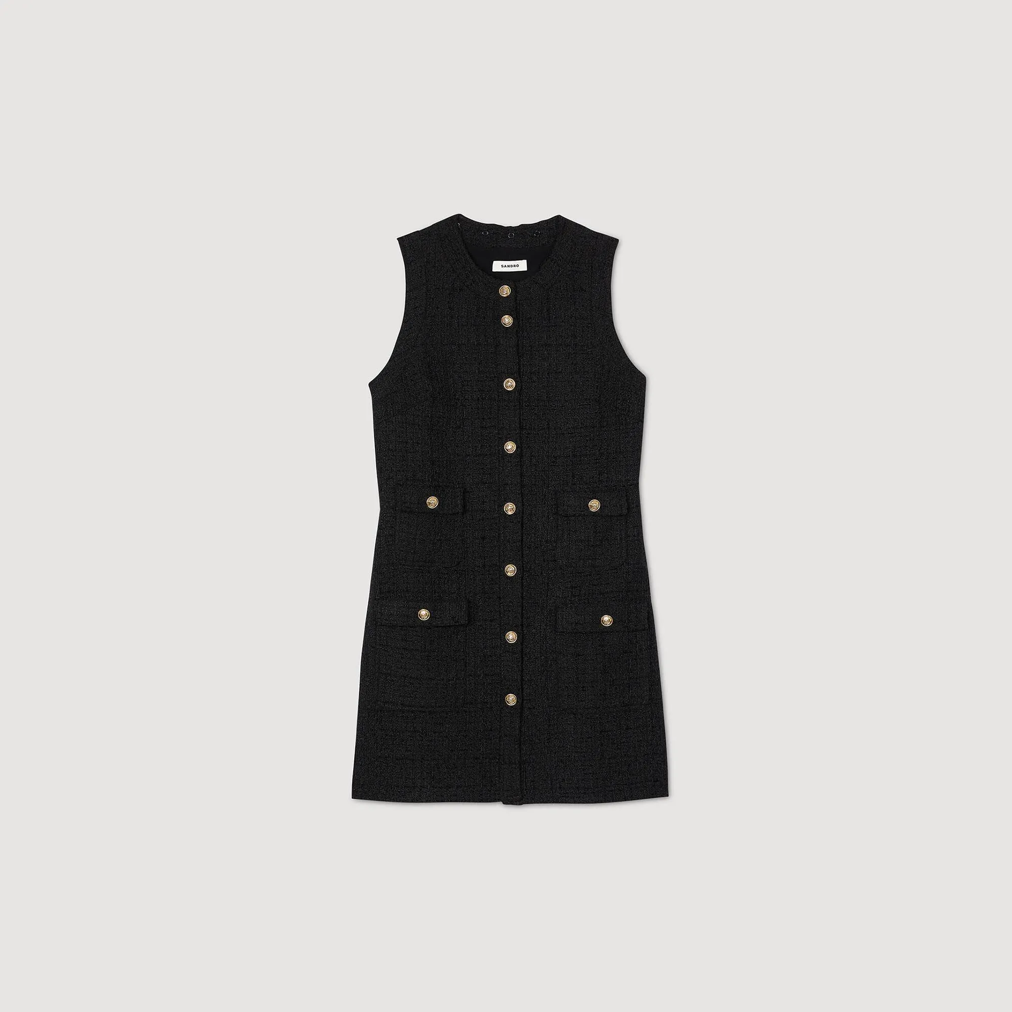 Pippa Short Tweed Dress Black