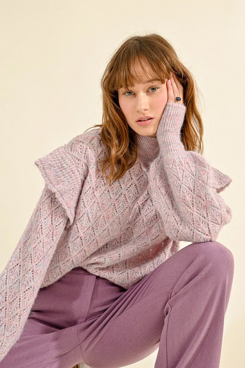 POINTELLE KNIT SWEATER