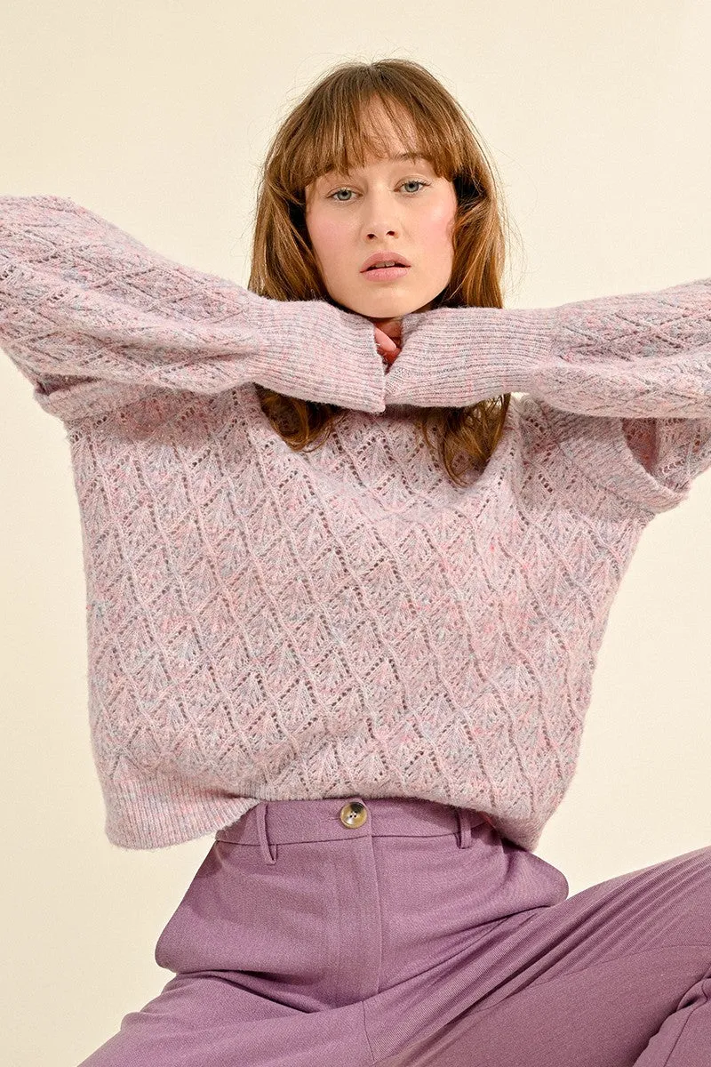 POINTELLE KNIT SWEATER