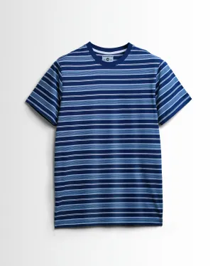 Premium Yarn Striped Cotton T-Shirts (Navy/White)