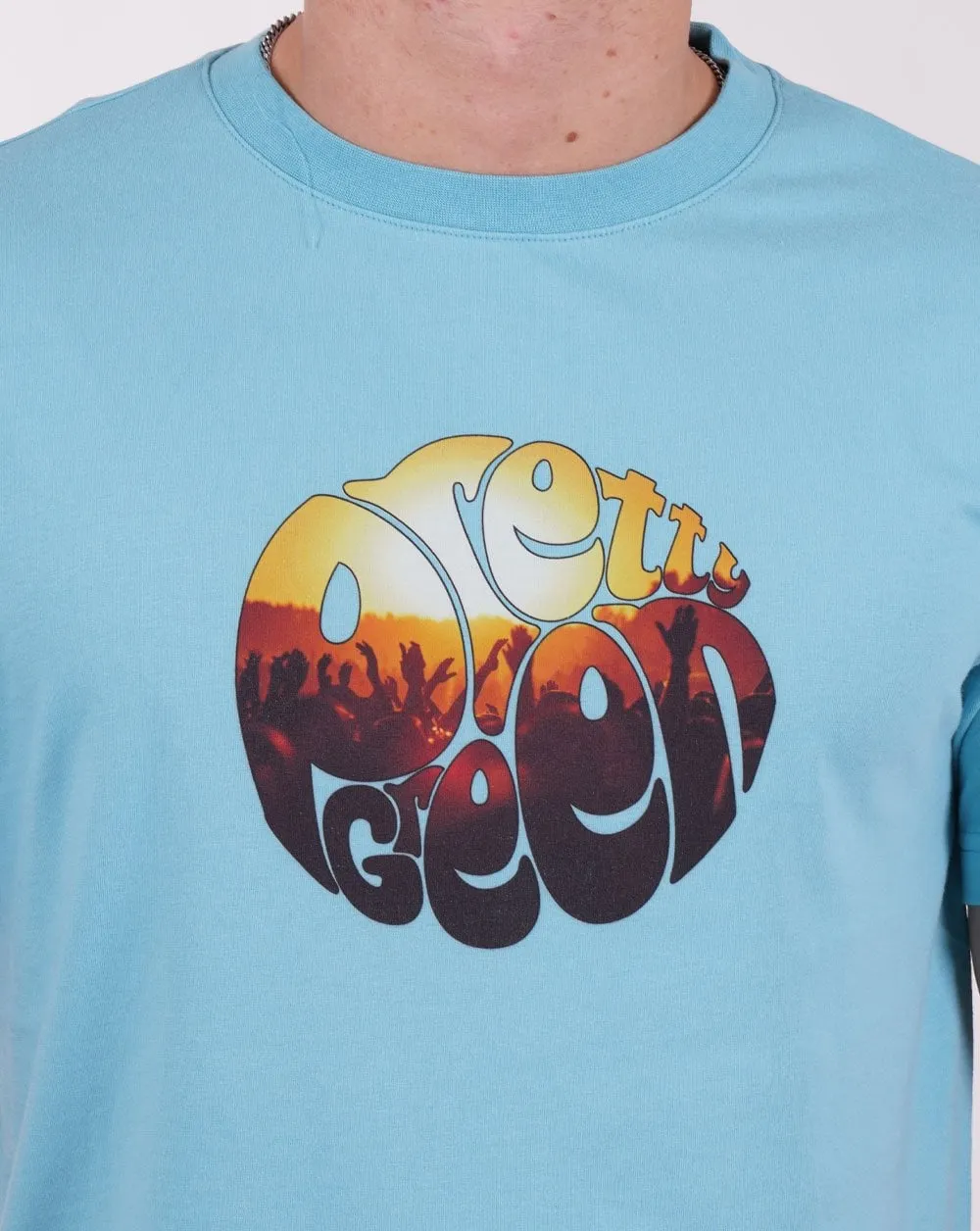 Pretty Green Festival Crowd Logo T-Shirts Blue