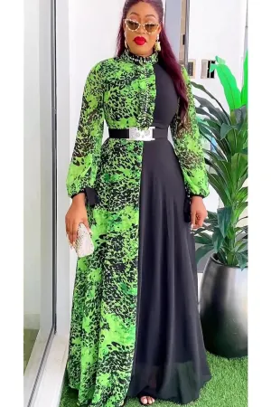 Printed Chiffon Dual Sided Maxi Dress