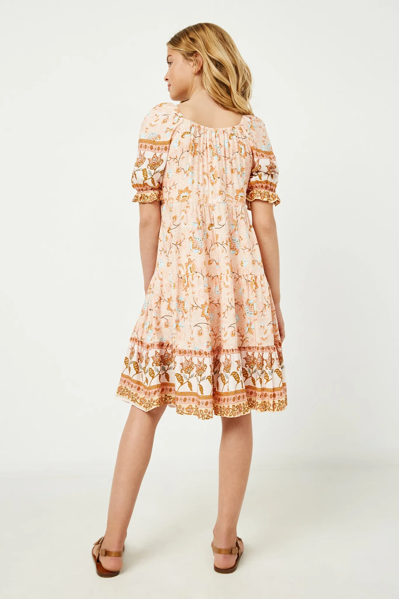 Printed Puff Sleeve Dress