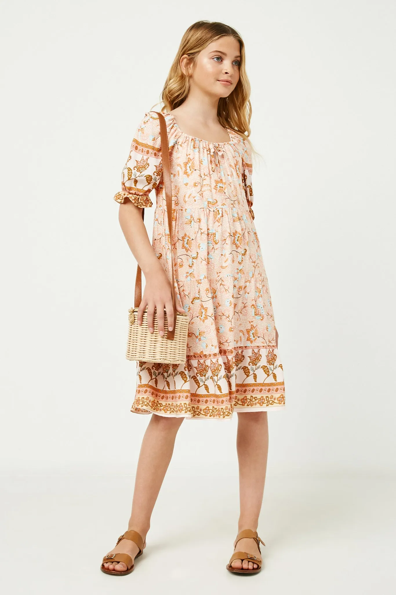 Printed Puff Sleeve Dress