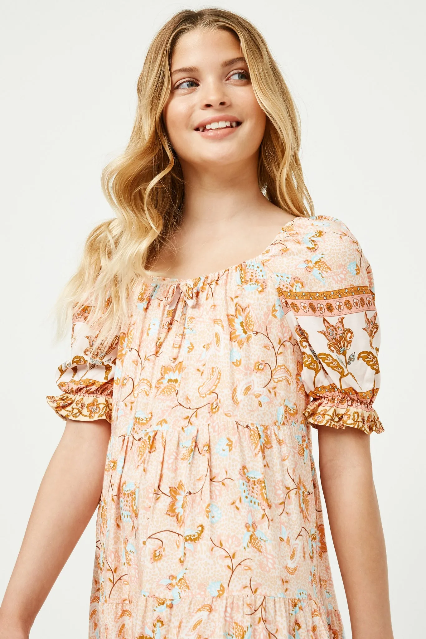 Printed Puff Sleeve Dress