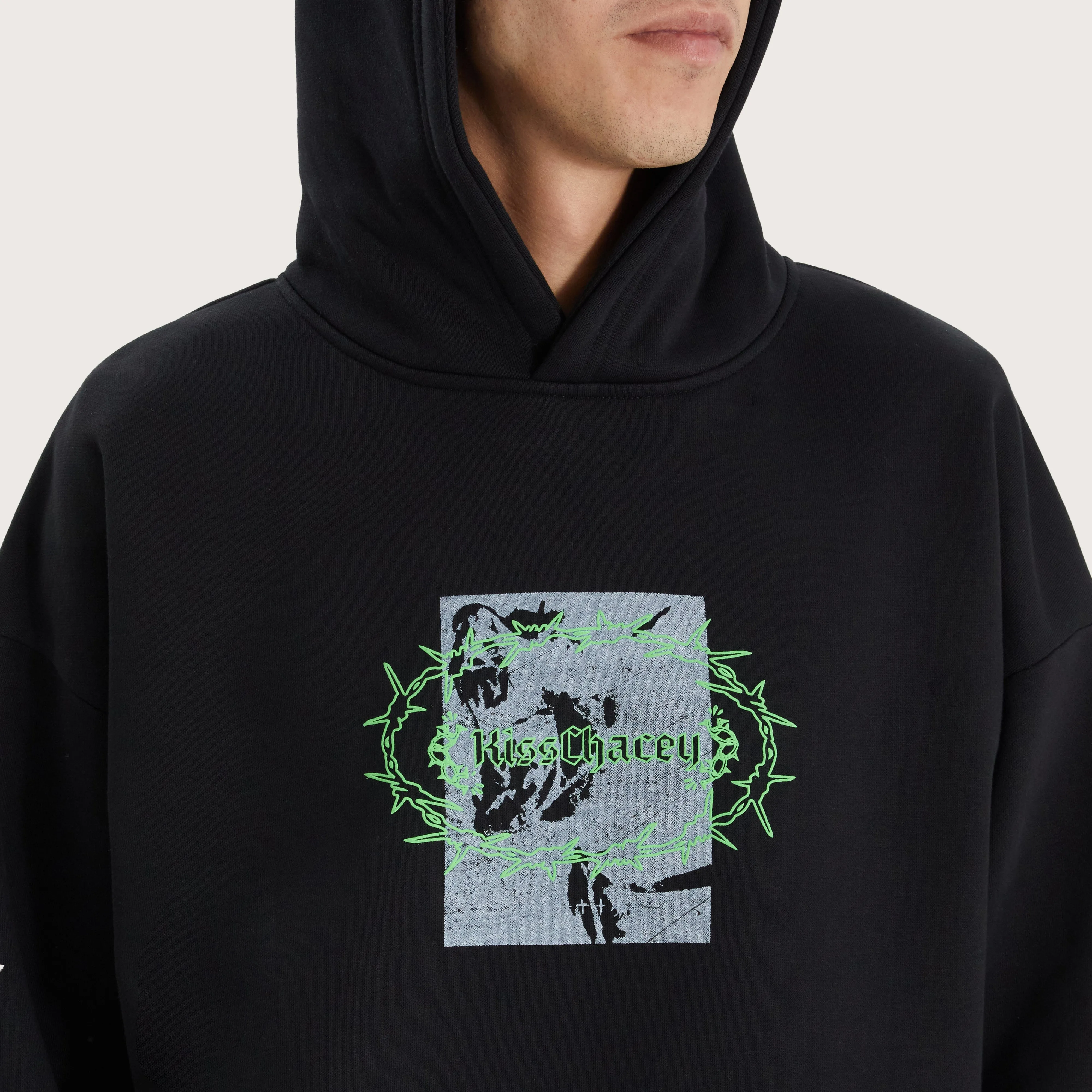 Prison Heavy Oversized Hoodie Jet Black
