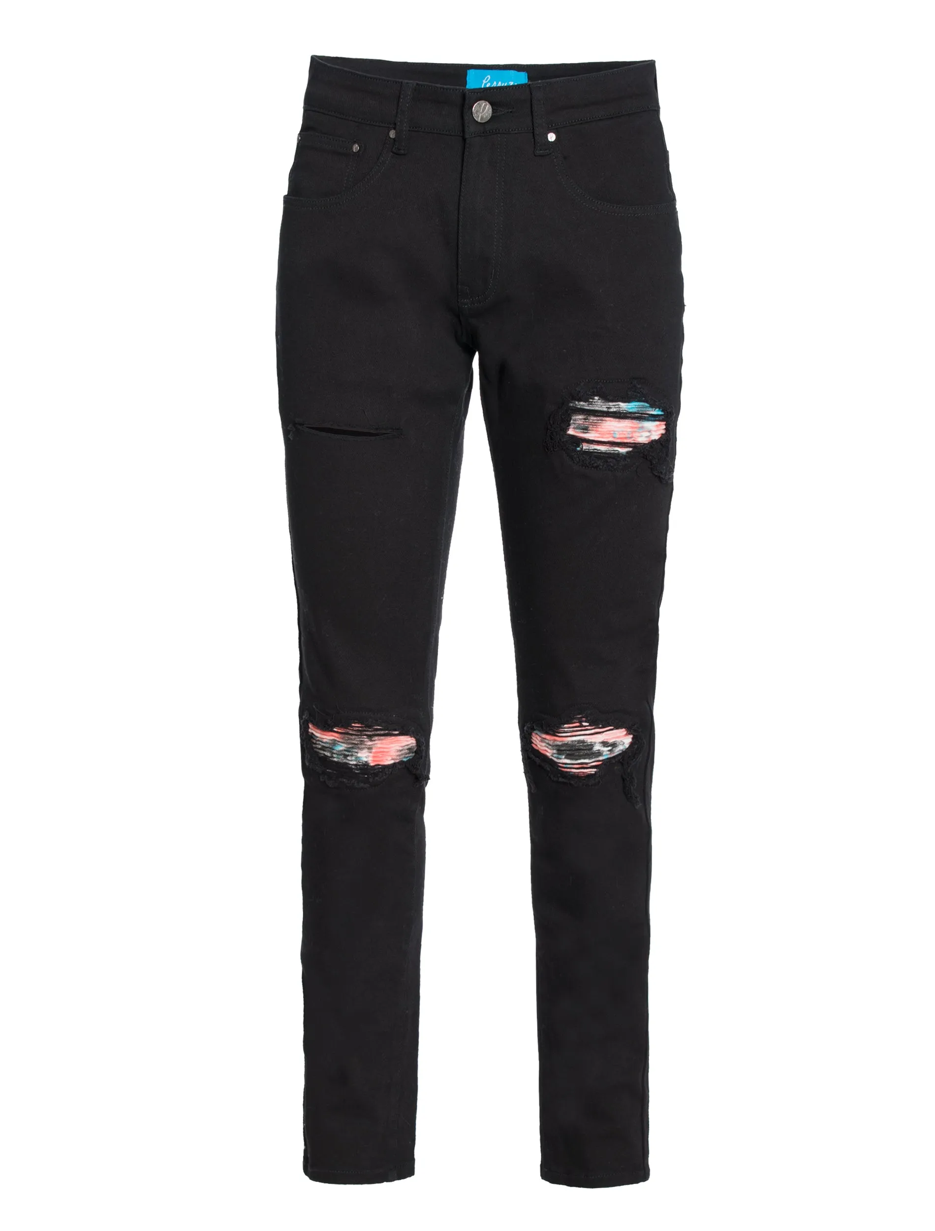 PX Denim, multicolor Quilted knee Patch