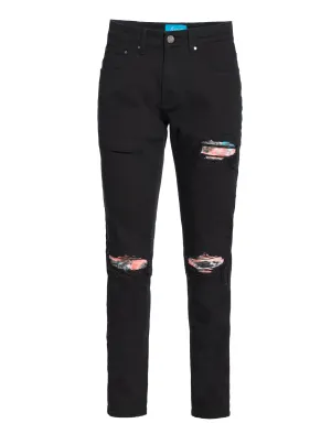 PX Denim, multicolor Quilted knee Patch