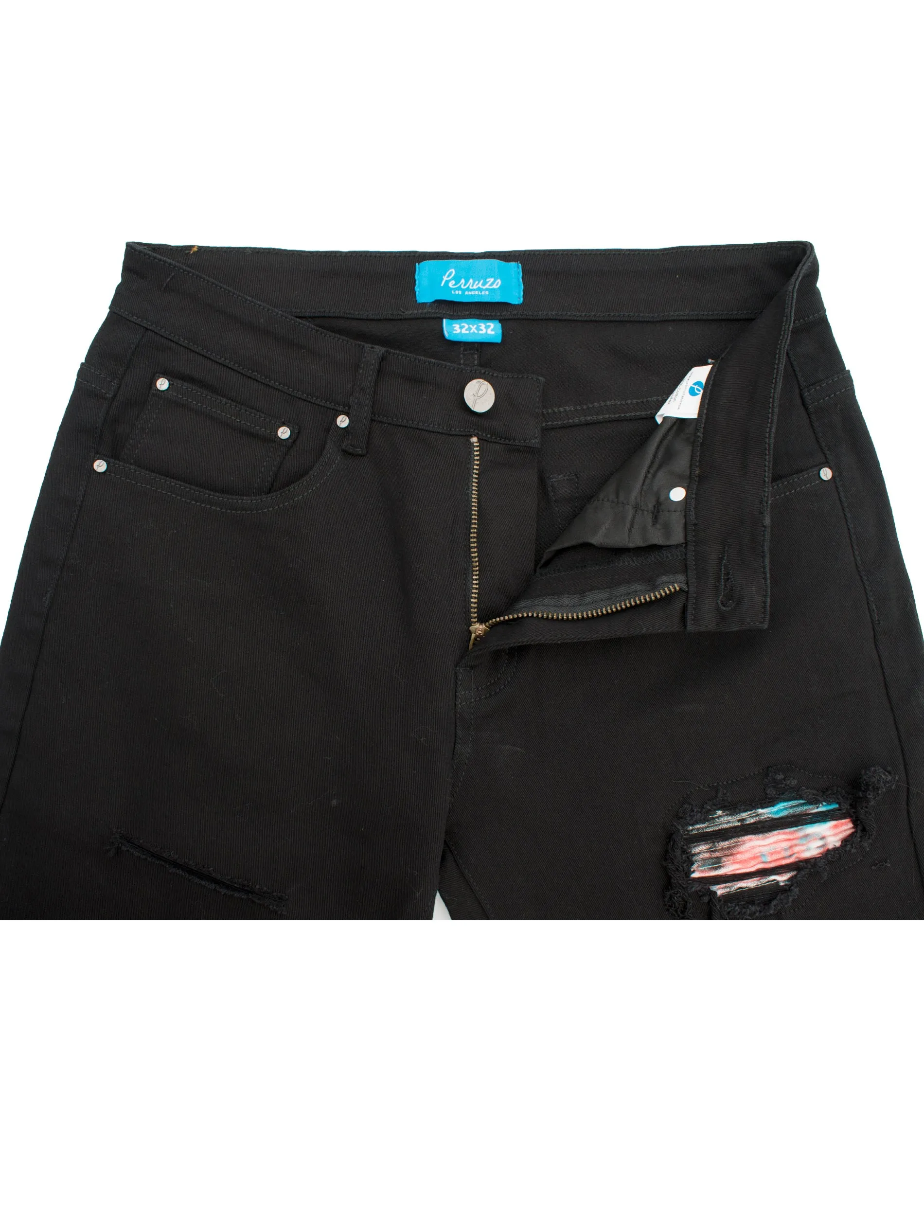 PX Denim, multicolor Quilted knee Patch