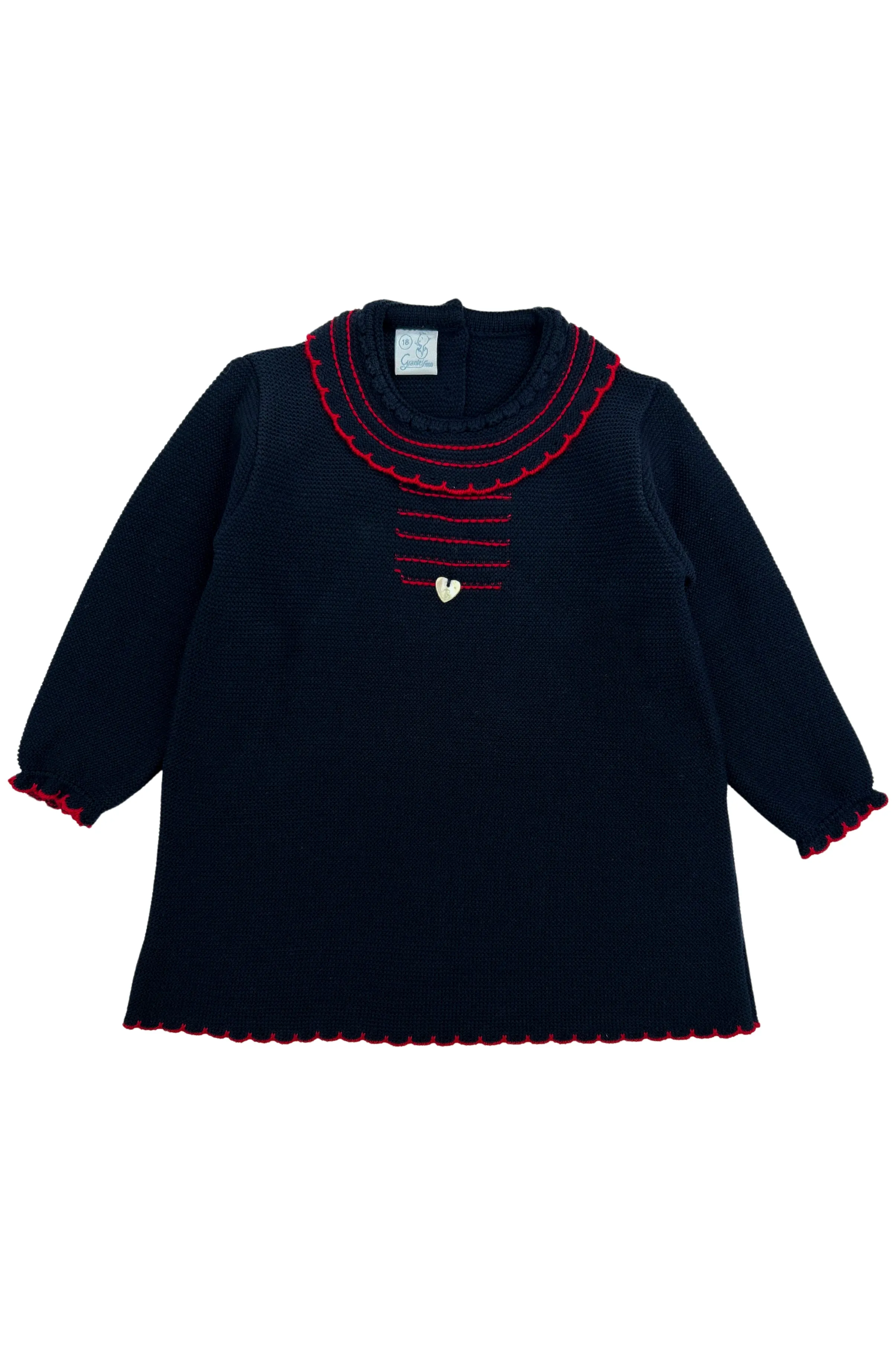 "Delilah" Navy & Red Knit Dress