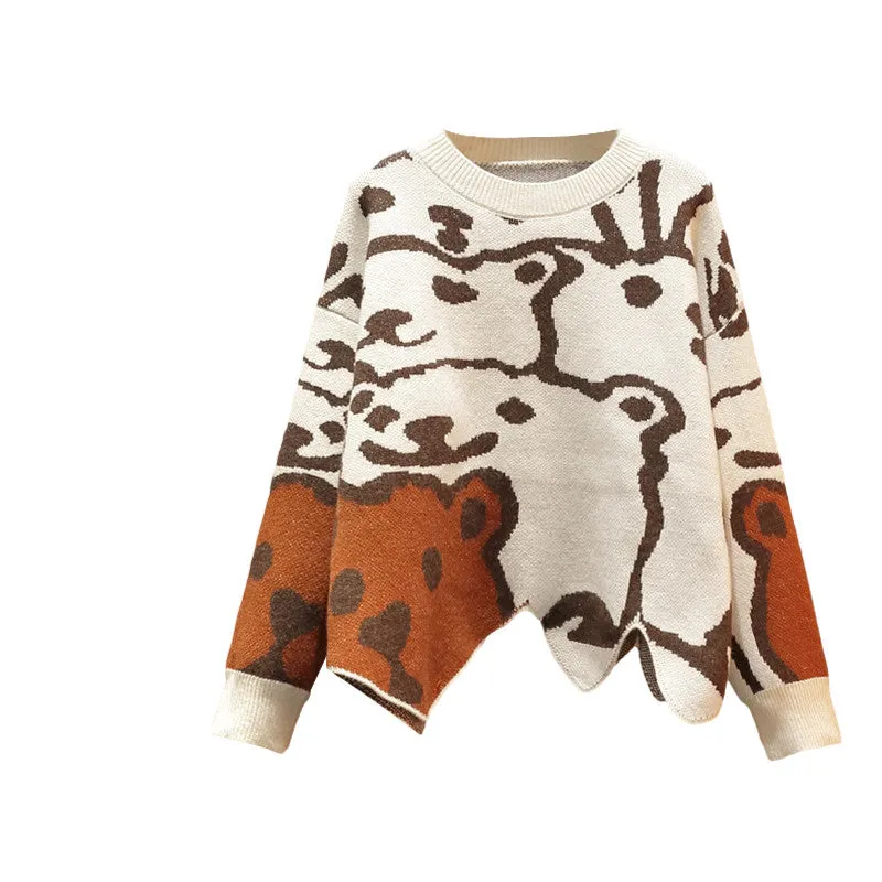 "FULL PRINT BEAR SWEATER" TOP/SKIRT N030903